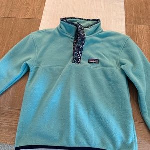 Patagonia Kids Fleece Jacket in Teal and Navy